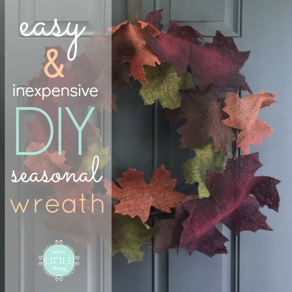 make this super easy diy fall wreath in just two steps with just two supplies! no glue or sewing required for this easy and festive diy front door wreath {and you can use this method for other seasonal wreaths as well!}. #easywreath #diyfallwreath #diywreath #diyseasonalwreath #diyholidaycrafts #diyholidaywreaths #easydiywreath #howtomakeafrontdoorwreath #frontdoorwreath #diyfrontdoorwreath