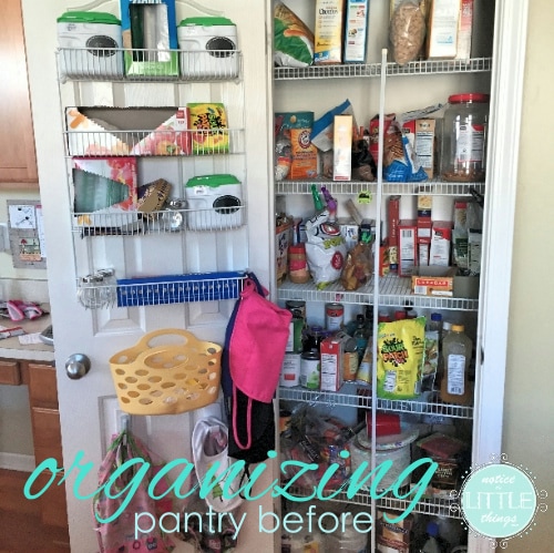 organizing pantry before