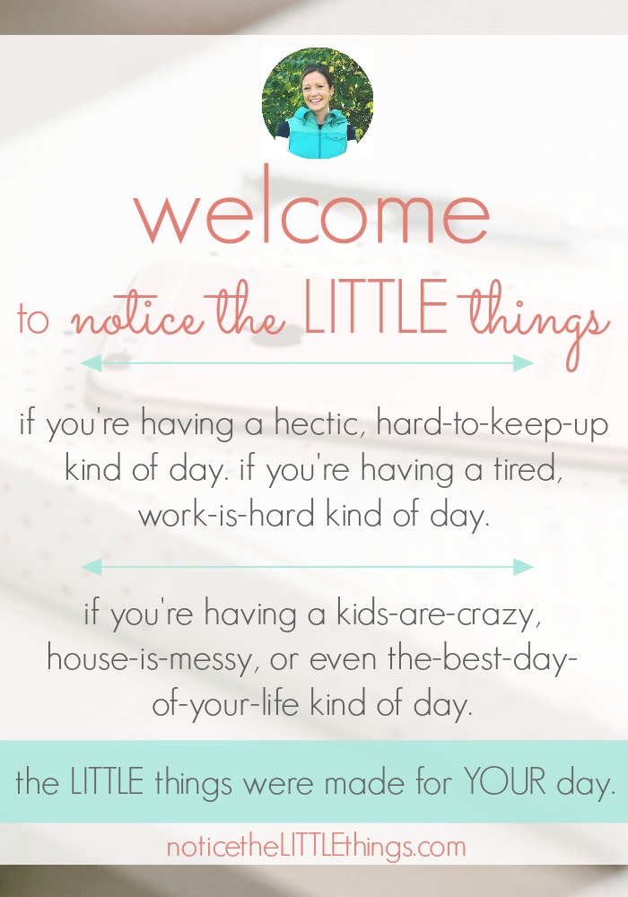 welcome to notice the LITTLE things