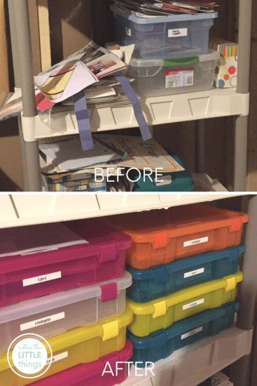 DIY memory box to organize kids school papers  Kids school paper  organization, Organization kids, Kids school organization