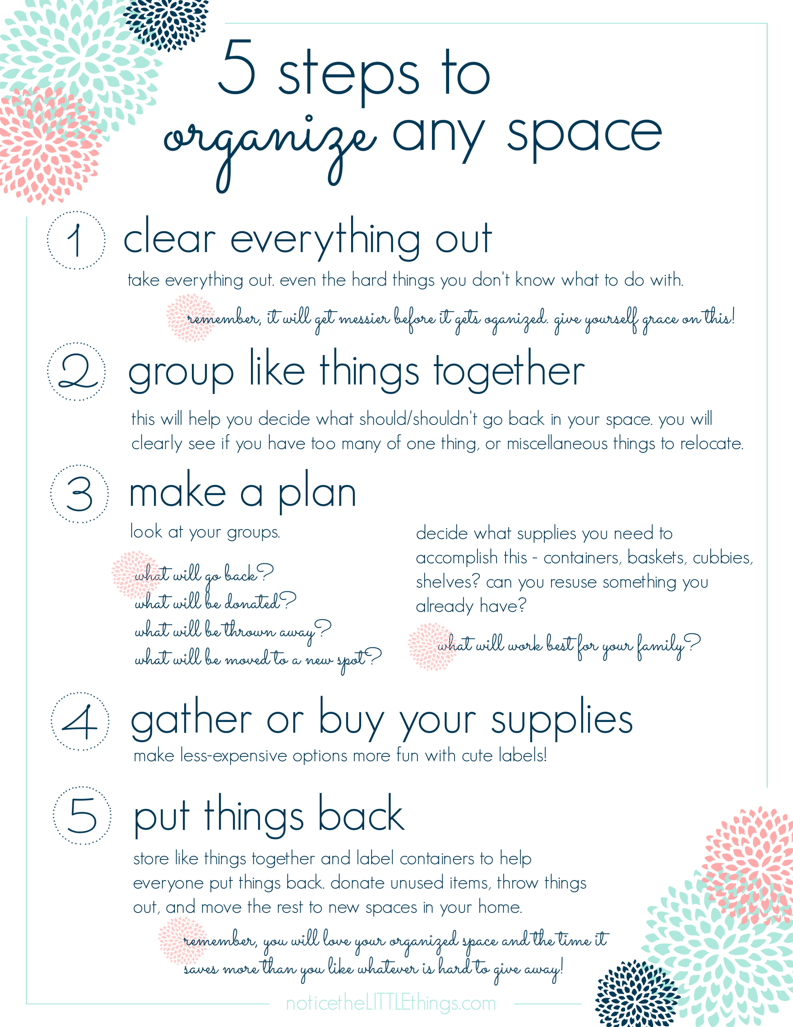 how to organize any space